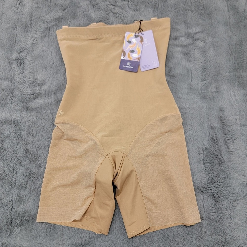 Honeylove Shapewear Shorts Womens Small Beige High Waisted Tummy Slimming NWT